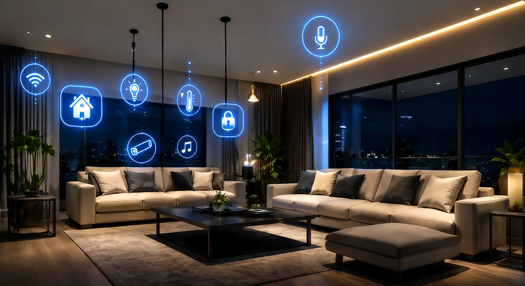 Casa com tecnologia de automação residencial